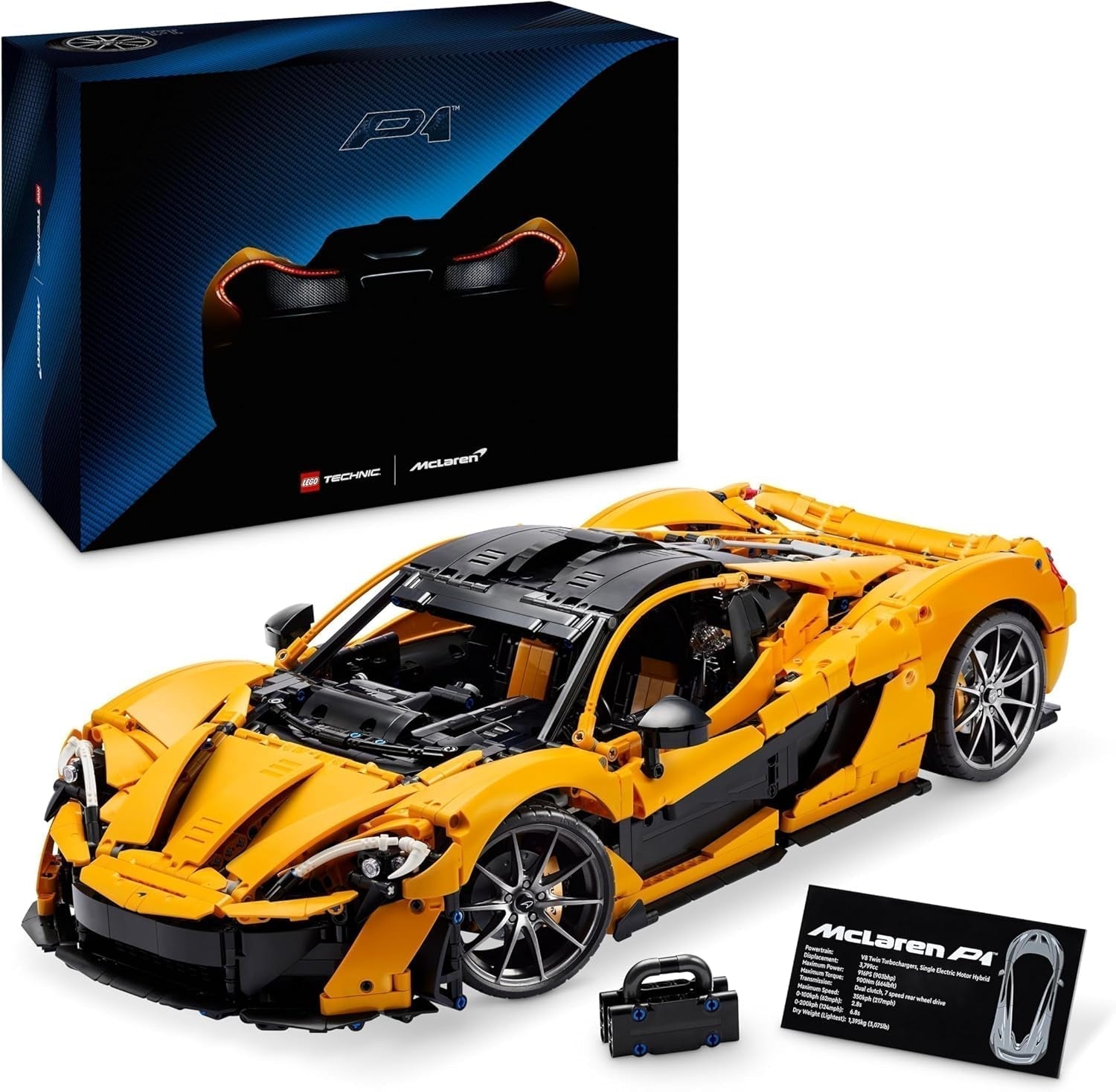 LEGO Technic Mclaren P1 Super Zestaw samochodów sportowych dla dorosłych Fani samochodów Prezent V8 Silnik tłokowy 7-biegowa skrzynia biegów Model samochodu w skali Zestaw samochodzików 42172 Zestawy do budowania Besuche den LEGO-Store Default Title