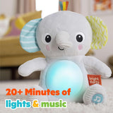 Bright Starts, słoniątko do przytulania ze światełkami, piosenkami, różnymi teksturami i nie tylko, wielokolorowe zabawki Bebe Naty Shop