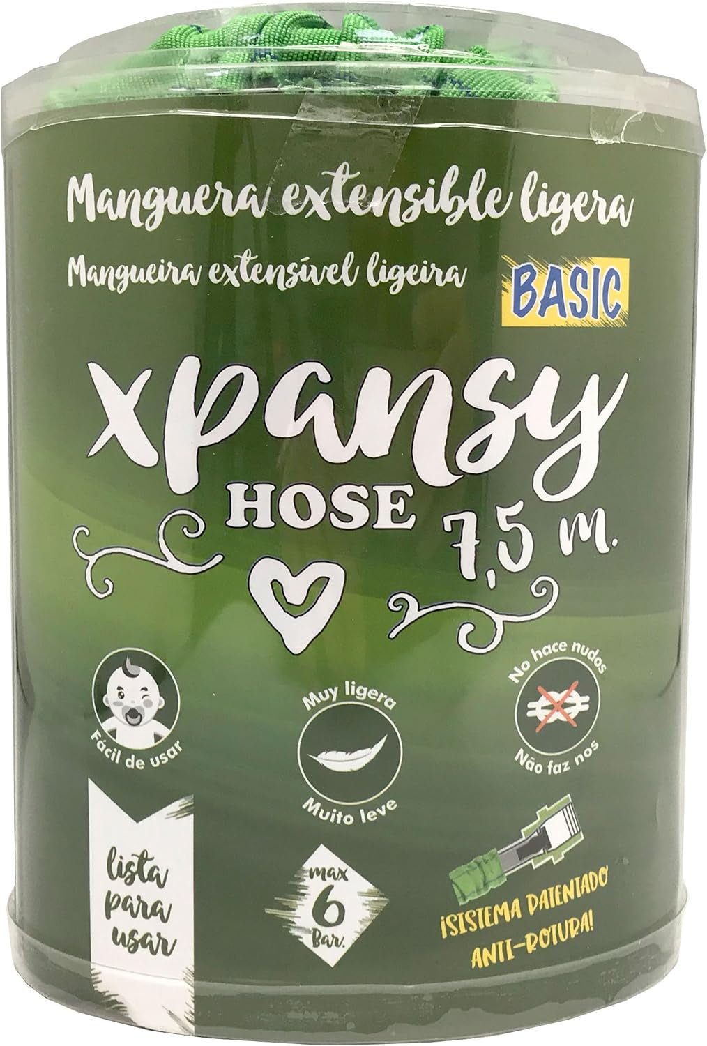 C2607A Hose Basic – Wąż przedłużany pod ciśnieniem wody, zielony, 7,5 metra