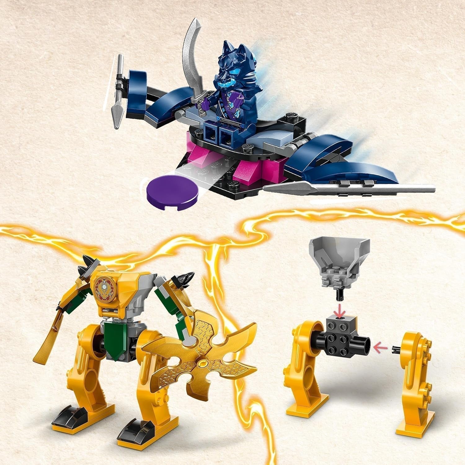 LEGO NINJAGO Mech bojowy Arina, zabawka Ninja dla dzieci w wieku od 4 lat Z figurkami W zestawie. Arin z mini kataną, figurkami i mechami, mały prezent dla chłopców i dziewcząt 71804 Zestawy do budowania Besuche den LEGO-Store