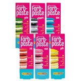 Zestaw 6 past kolorowych Decocino - 6 x 20 g - Barwniki spożywcze w kolorze czerwonym, różowym, zielonym, żółtym, niebieskim i czarnym, idealne do barwienia ciast, fondantów i kremów - Bez azo i bez glutenu