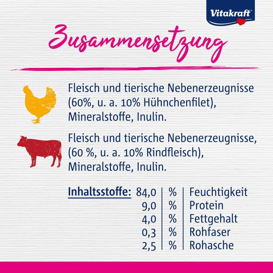 Vitakraft Poésie Délice, Country Selection, Nassfutter Katze, Katzennassfutter Gelee, z kurczakiem, z wołowiną (1 opakowanie 6x 85g)