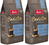 Melitta Barista Classic Espresso, Kawa ziarnista 1kg, Mielenie, Kawa ziarnista do automatycznych ekspresów do kawy, Mocne palenie, Intensywność 5 (2 sztuki w zestawie)