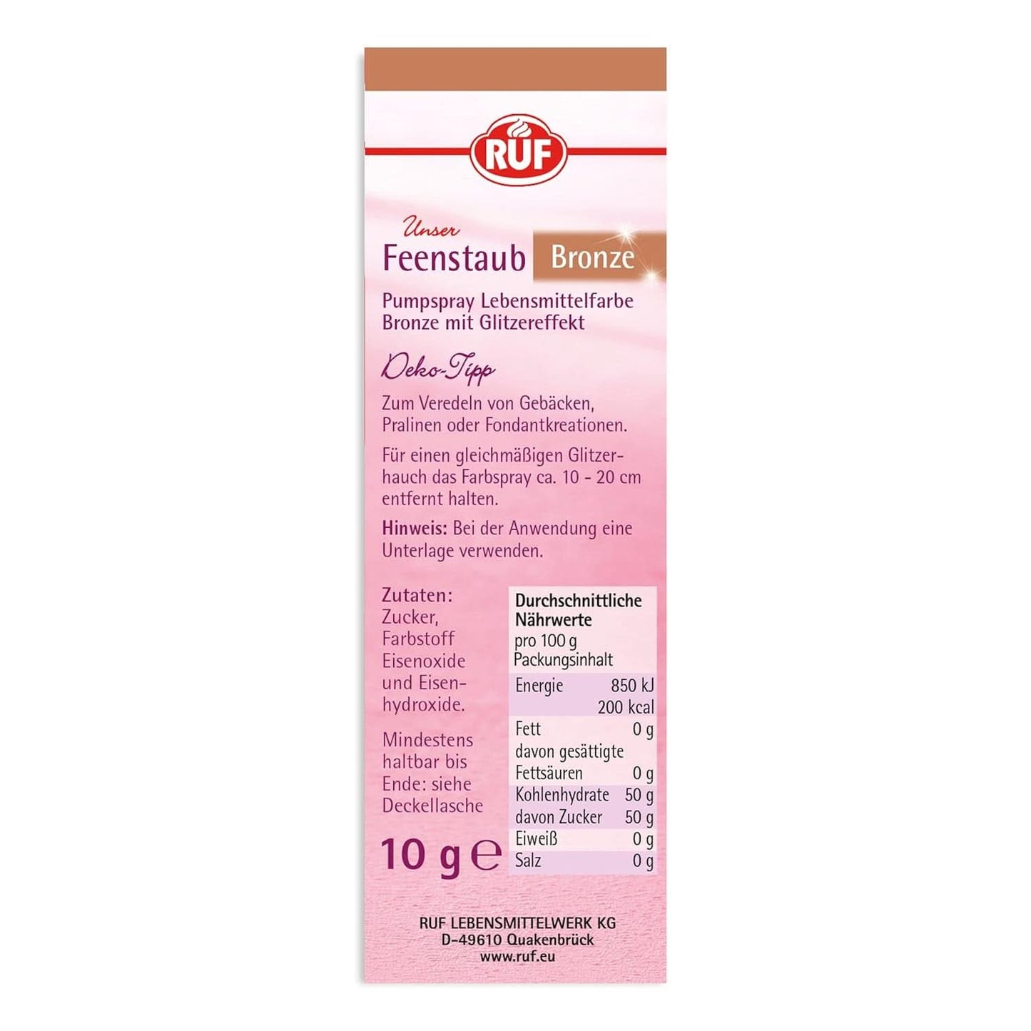RUF Fairy Dust Jadalny pył brokatowy w butelce ze sprayem z pompką 10 gramów Posypka Naty Shop