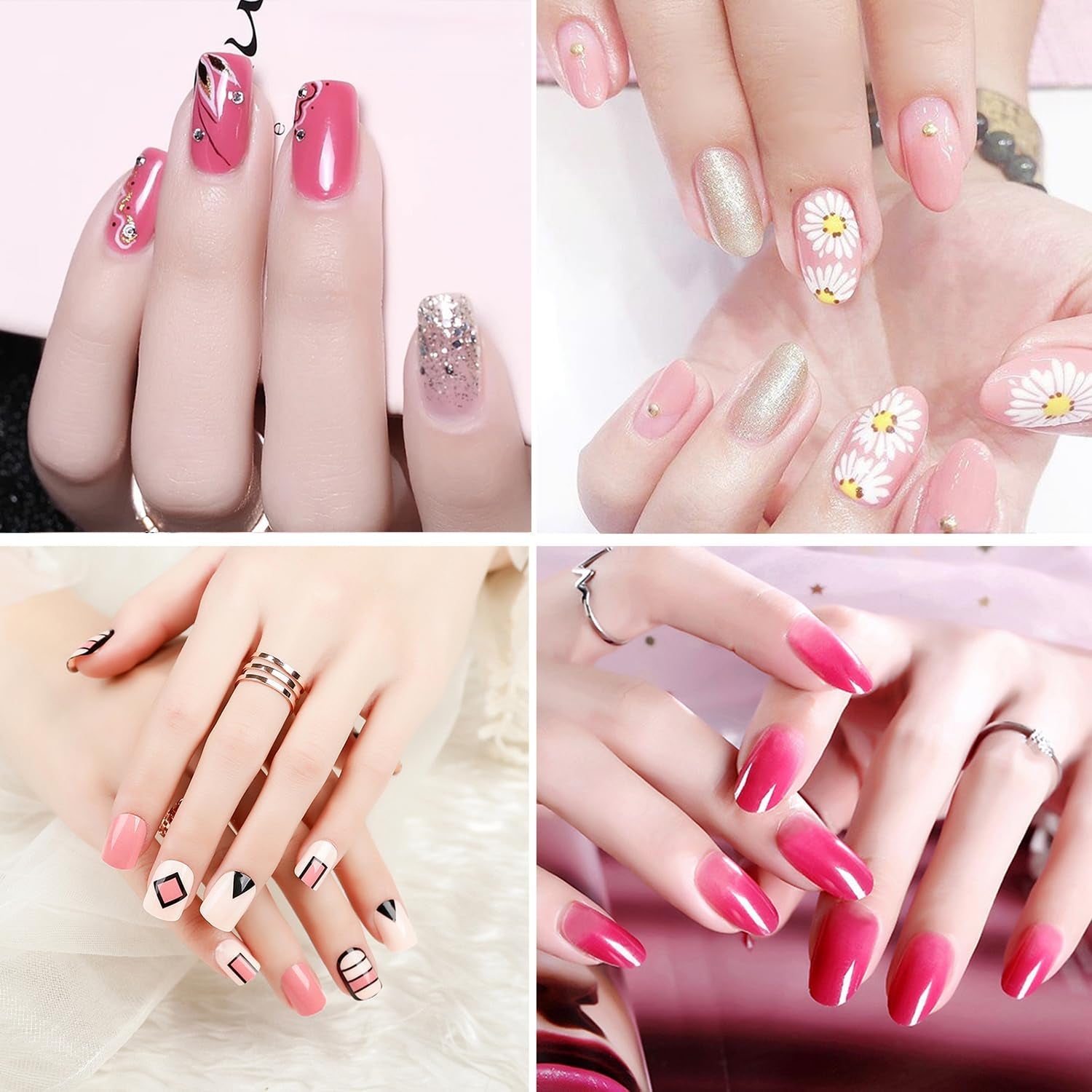 Zestaw 6 Stück Nagel Pinsel, Doppel-Ende Nageldesign Pinsel, Akryl Nail Art Zestaw Pinsel Nail Art Liner Pinsel Narzędzie do kropkowania dla DIY Nail Art Design (Mit 1 Schwammbürste)