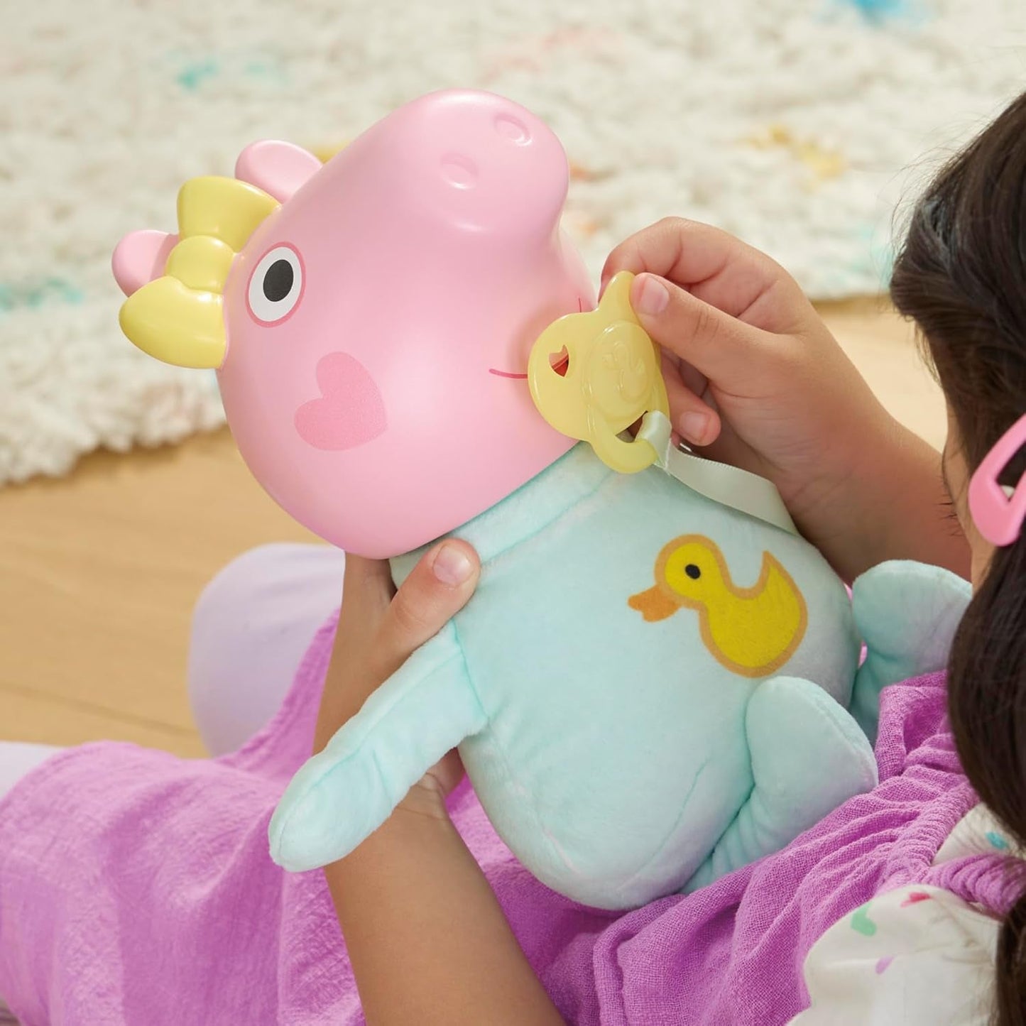 Interaktywna lalka Peppa Pig 28 cm Evie z 20 dźwiękami i wieloma funkcjami, zestaw zabawek dla dzieci od 3 lat