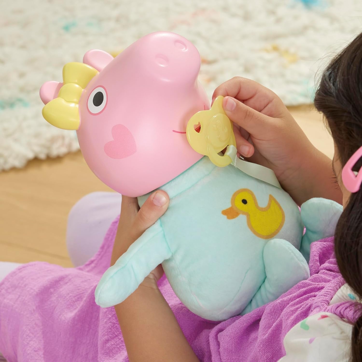 Interaktywna lalka Peppa Pig 28 cm Evie z 20 dźwiękami i wieloma funkcjami, zestaw zabawek dla dzieci od 3 lat