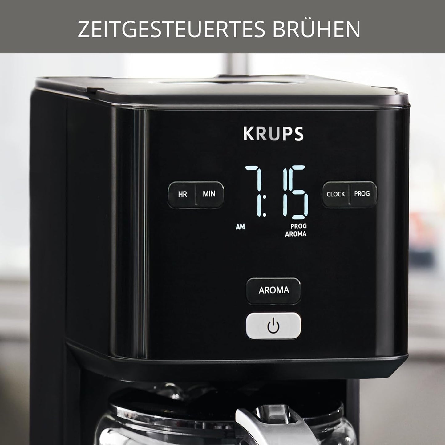 Ekspres do kawy Krups Smart'n Light z timerem, na 1,25 litra kawy filtrowanej, funkcja utrzymywania ciepła, automatyczne wyłączanie, czarny, KM600810
