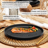 SĘNGER Madera | 24-częściowy zestaw naczyń obiadowych, 6-osobowy zestaw naczyń kamionkowych, 6 talerzy obiadowych, 6 talerzy śniadaniowych, 6 talerzy obiadowych, 6 misek na makaron, zestaw naczyń obiadowych i misek, czarny matowy | KOLEKCJA WARTOŚCIOWA