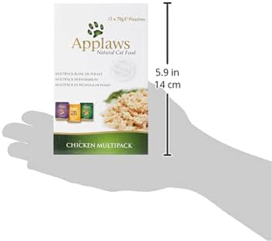 Applaws Premium Naturalna mokra karma dla kotów, wybór kurczaka w zupie 70g porcjowane saszetki (12x70g)