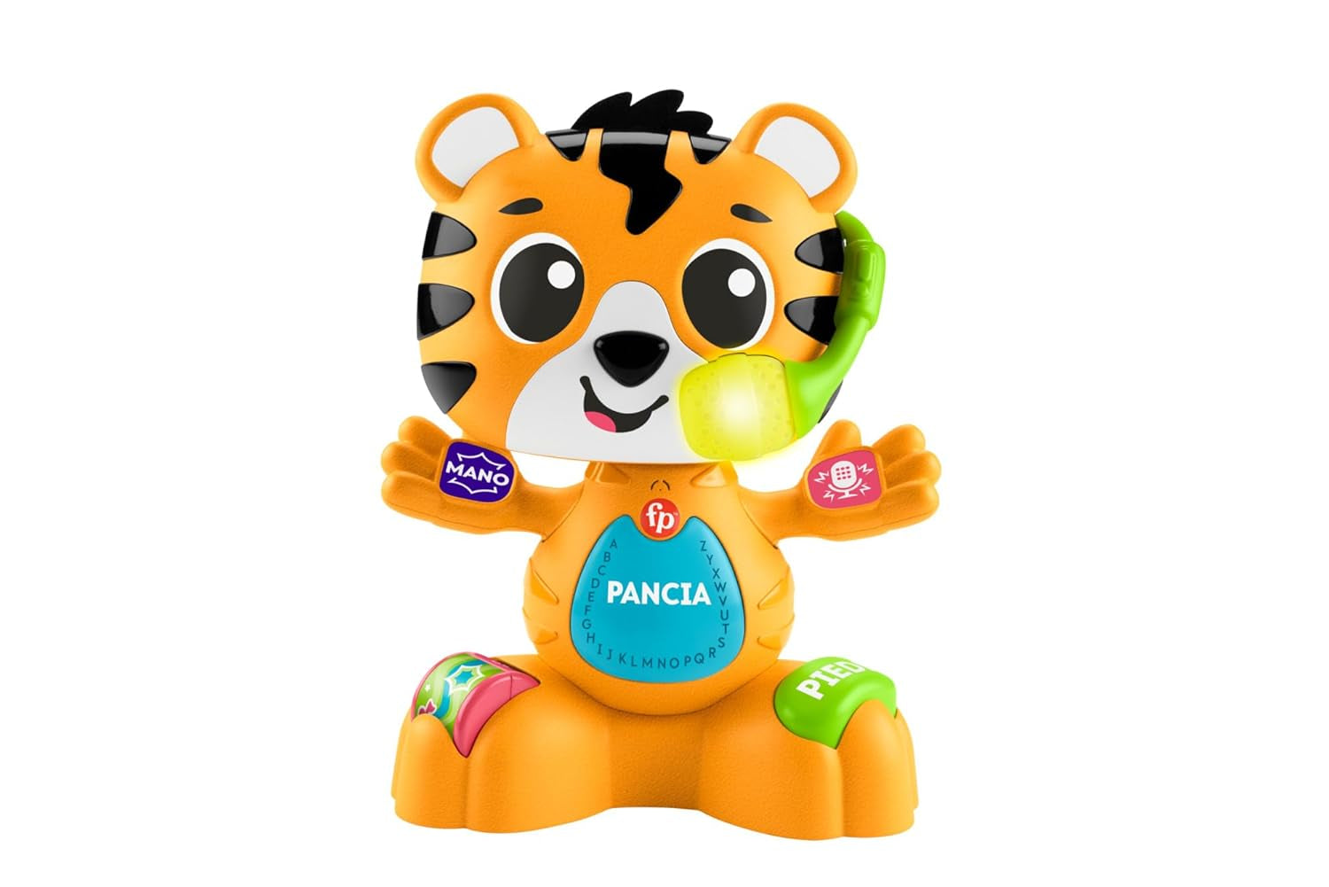 Zabawka edukacyjna dla niemowląt i małych dzieci Fisher-Price, nauka i taniec Beat Bande Tiger Justin z dźwiękami i światłami dla dzieci od 9. miesiąca życia, wersja włoska, HYL04 Bebe Naty Shop Toys Domyślny tytuł