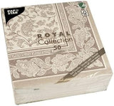 Papstar, 50 serwetek „ROYAL Collection” 1/4 złożenia 40 cm x 40 cm Mocca „Ornaments”, #19894