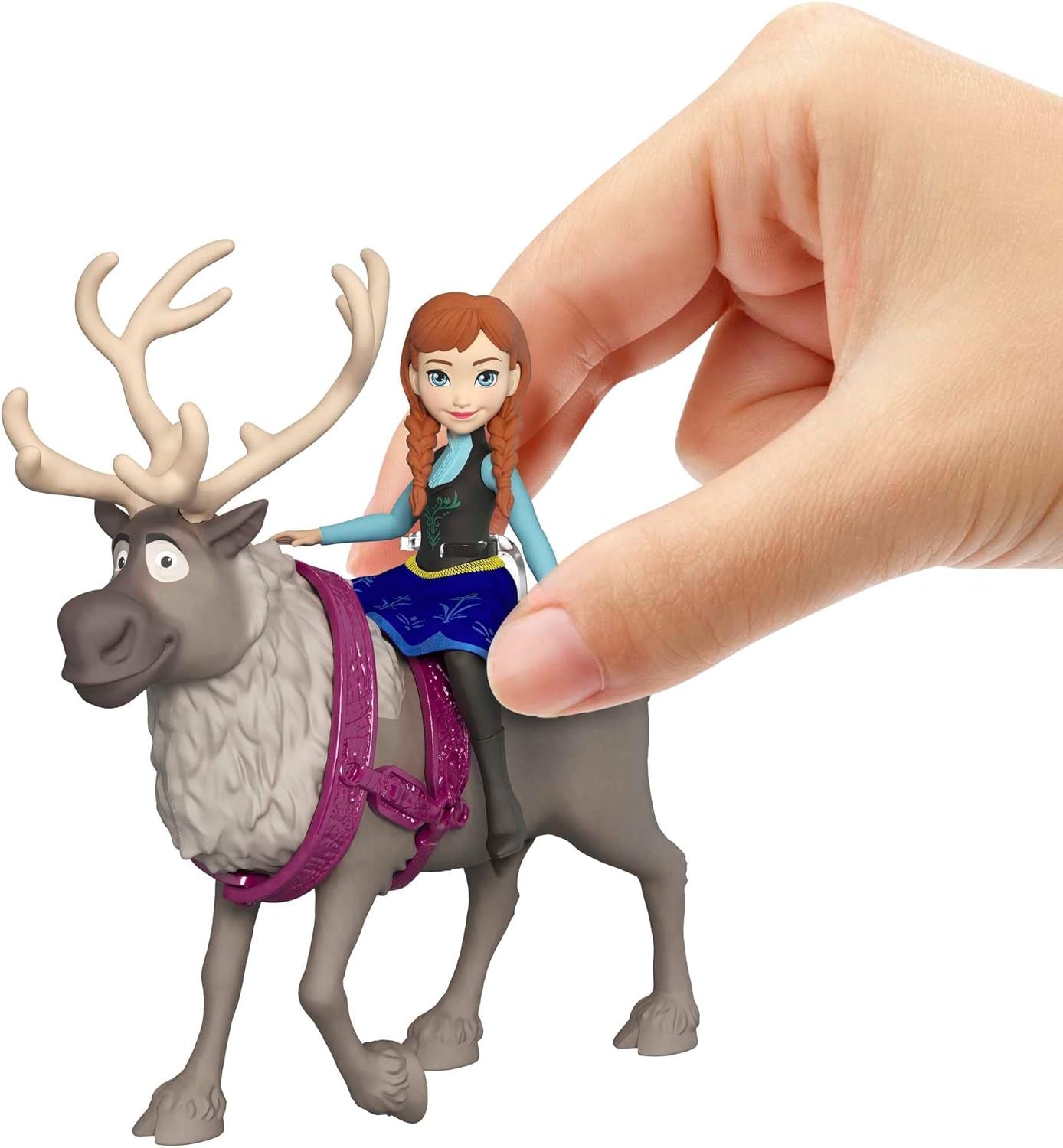Mattel DISNEY Królowa Lodu Anna i Sven Lalka i figurka zwierzęcia, inspirowana animowanymi postaciami, ruchome kończyny, odpinana spódnica i peleryna, dla dzieci w wieku od 3 lat i więcej, HLX03 Lalki Naty Shop