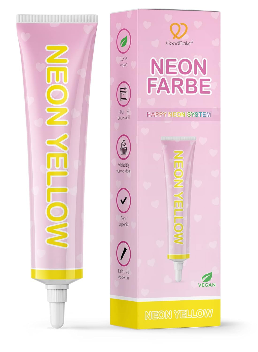 Goodbake Neonlebensmittelfarben 6 Farben Set – Intensywny Lebensmittelfarbe – Lebensmittelfarbpaste – Zum Einfärben Von Torten, Fondant, Buttercreme Uvm. – 100% wegańskie Naty Sklep Neon Gelb