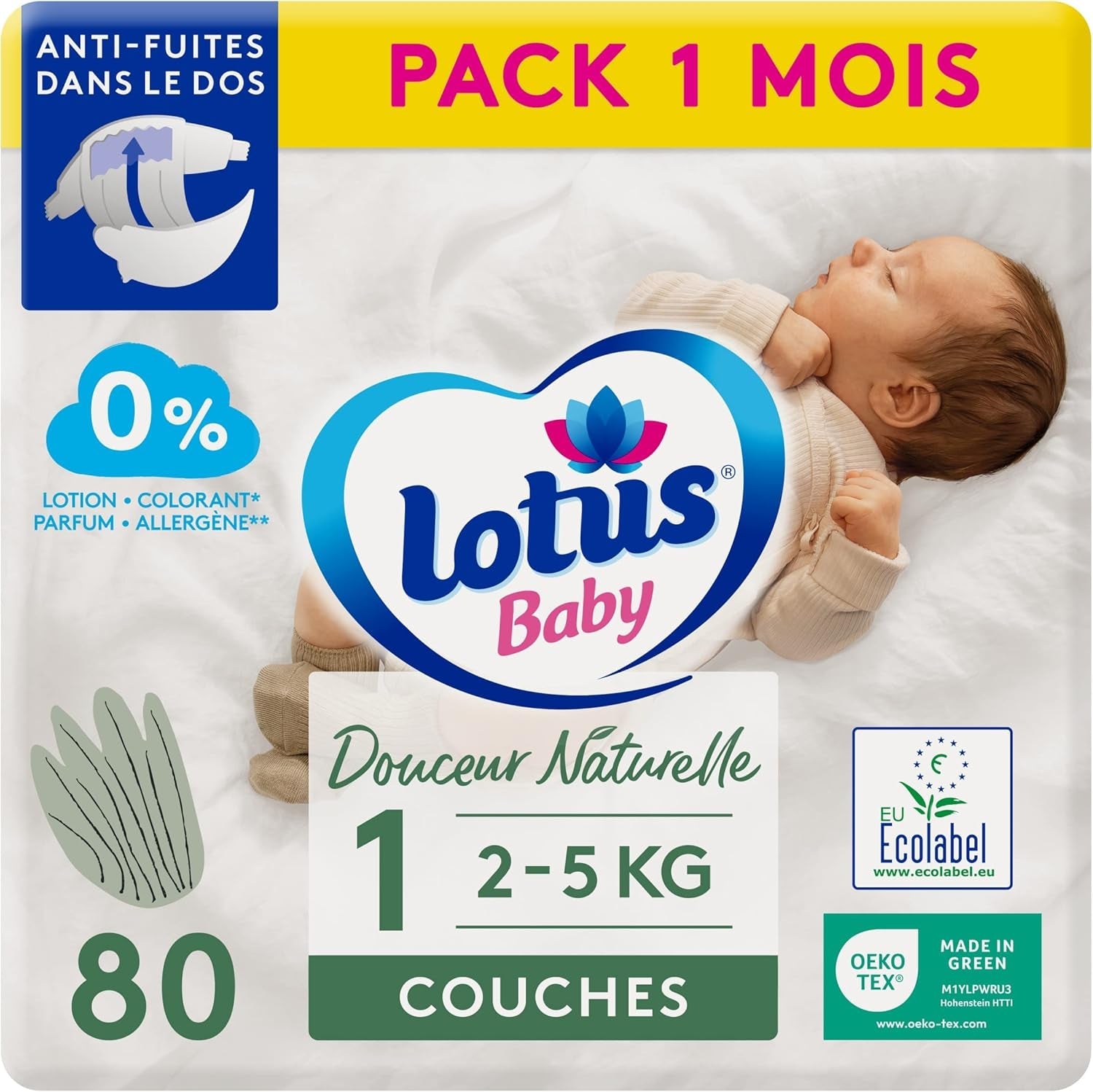 Douceur Naturelle – pieluszki rozmiar 3 (5-9 kg) opakowanie na 1 miesiąc – 172 pieluszki