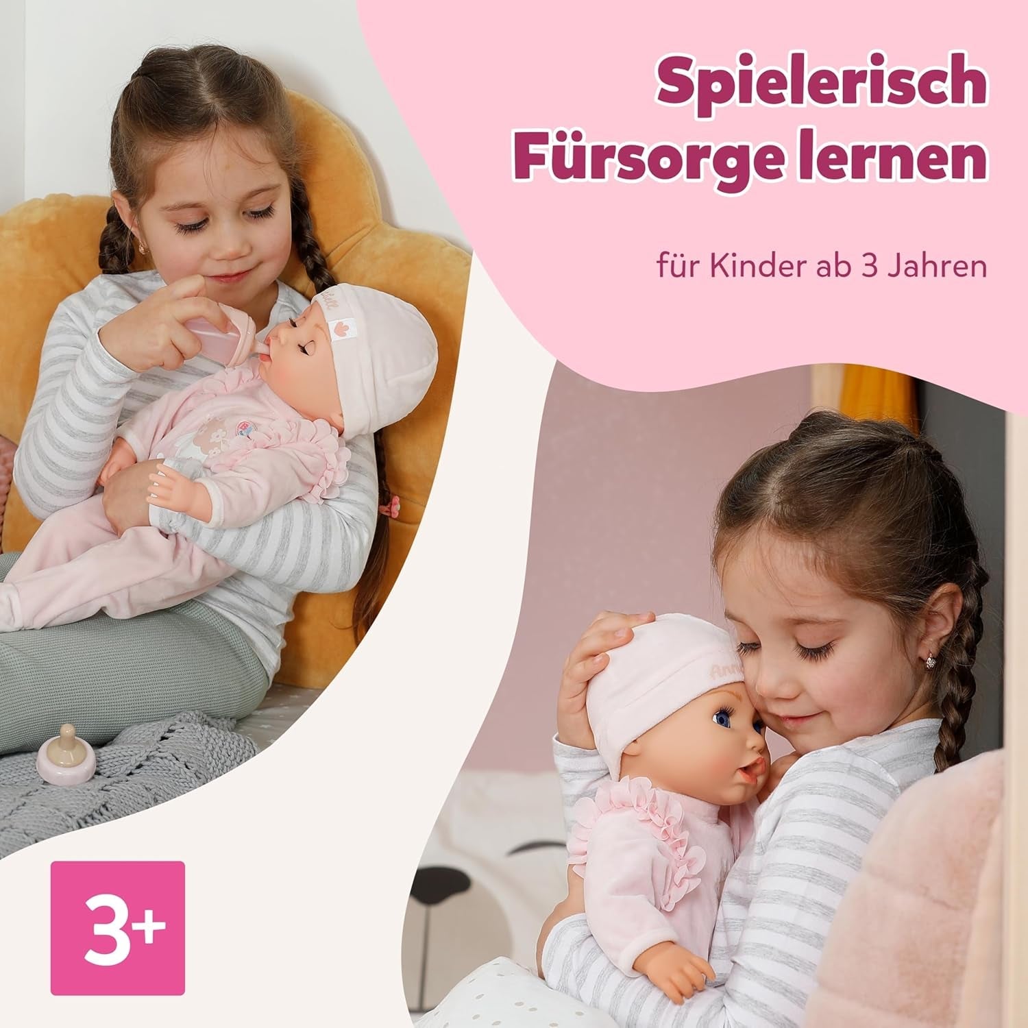 BABY Born Annabell 43 cm - Miękka lalka z 7 funkcjami elektronicznymi i dźwiękiem - Odpowiednia dla dzieci od 3 roku życia - Lalka zawiera akcesoria - Wymaga baterii