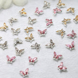Mini motyl cyrkon breloczki do paznokci Y2K biały szampański różowy Rhinestone kryształowy breloczek motylkowy paznokcie 3D motylkowy wzór paznokci breloczki motylkowe paznokcie dekoracje zdobienie paznokci breloczki akcesoria do paznokci