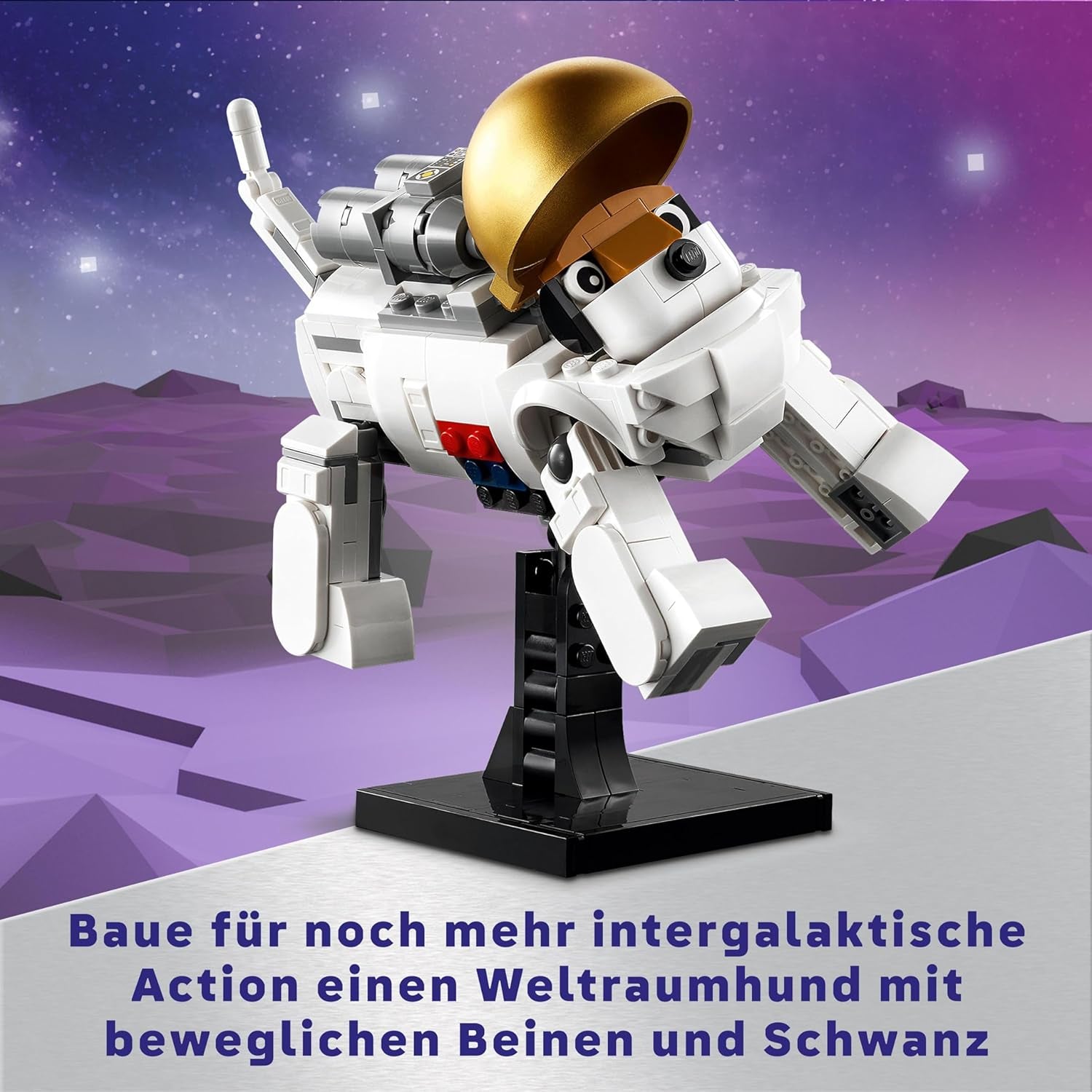 LEGO Creator 3 w 1 zabawka astronauta kosmiczna, model psa i statku kosmicznego dla dzieci, dekoracje do przedszkola, kreatywny prezent dla chłopców i dziewcząt w wieku 9 lat 31152 Zestawy do budowania Besuche w sklepie LEGO
