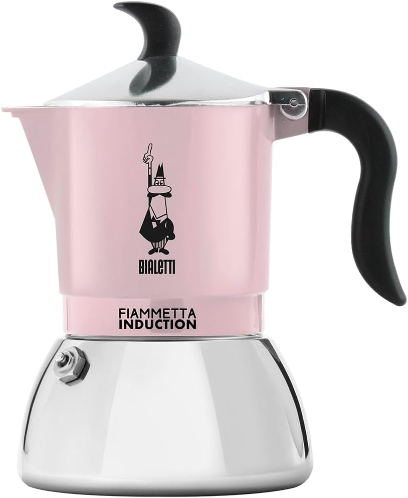 Indukcyjny ekspres do kawy Bialetti Fiammetta, 2 filiżanki (100 ml), odpowiedni do wszystkich rodzajów płyt grzewczych, elegancki wygląd, czarny