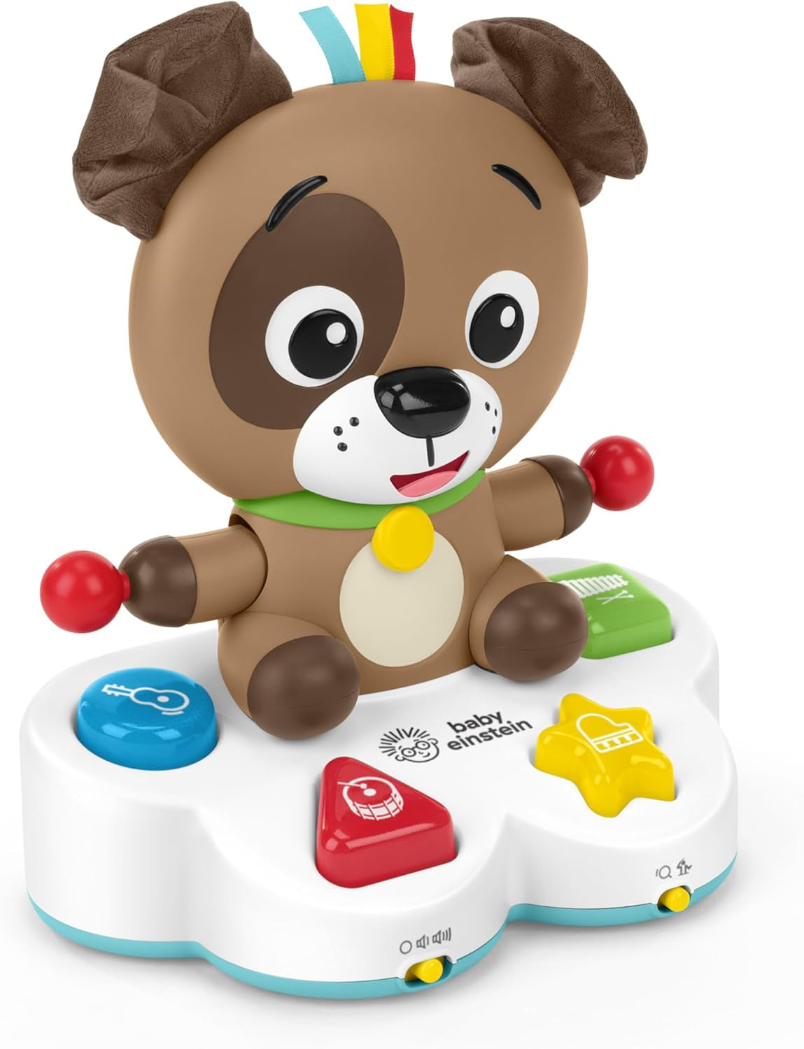 Baby Einstein, Drum & Learn Dean Muzyczna zabawka edukacyjna – multisensoryczna zabawka dla dziecka, 2 tryby gry, kolory, kształty i instrumenty, ponad 50 dźwięków, zabawki dla dzieci od 6 miesiąca życia Naty Shop