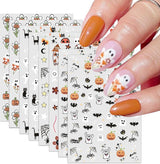 Nagelsticker Halloween, 8 Blätter Halloween Nagelsticker, Kürbis naklejka na paznokcie, zdobienia paznokci, Nagel Charms, Nagel Zubehör, Nageldesign, Boże Narodzenie (typ A)