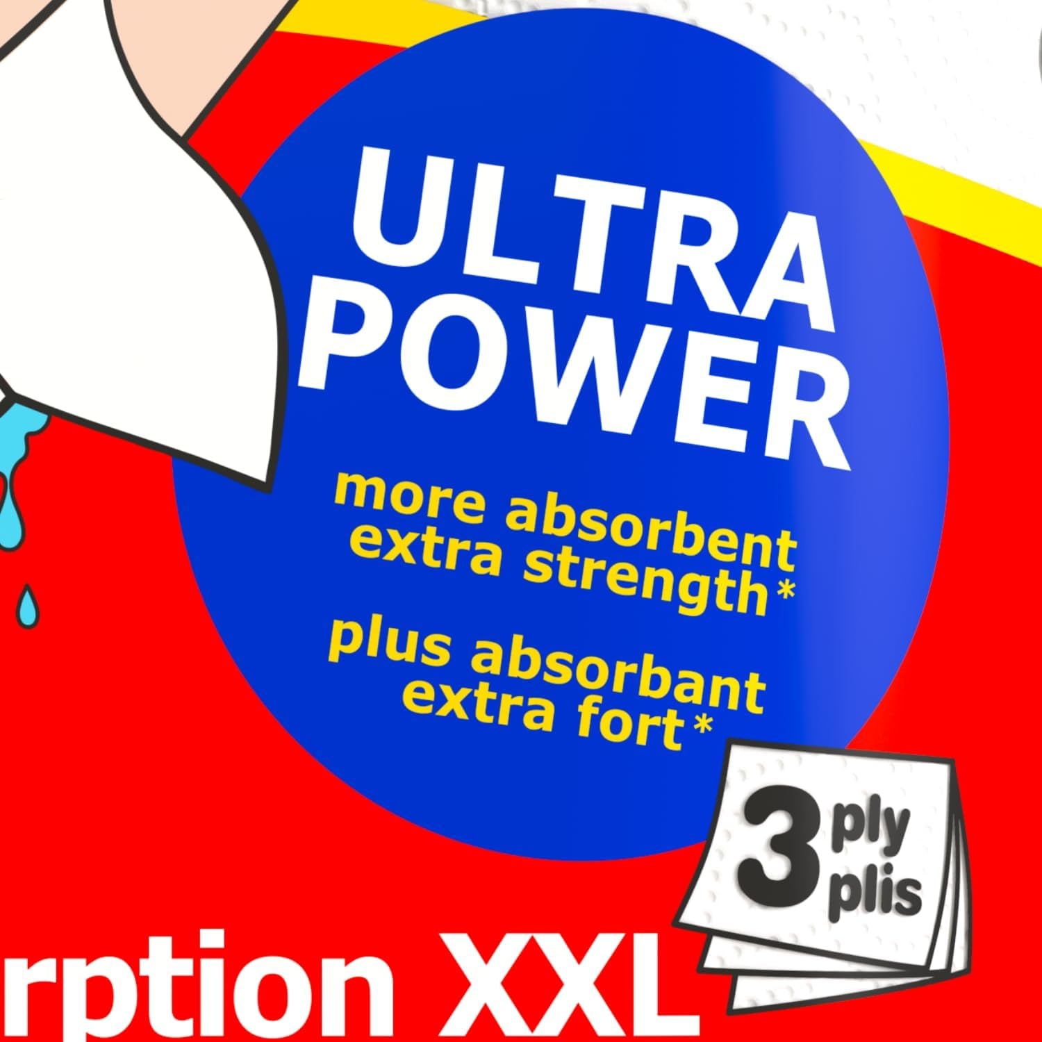 Roladki kuchenne Renova Renova Ultrapower | 24 rolki XXL = 60 rolek standardowych | 3 warstwy ultrachłonne i o maksymalnym oporze | Papier z certyfikatem Fsc