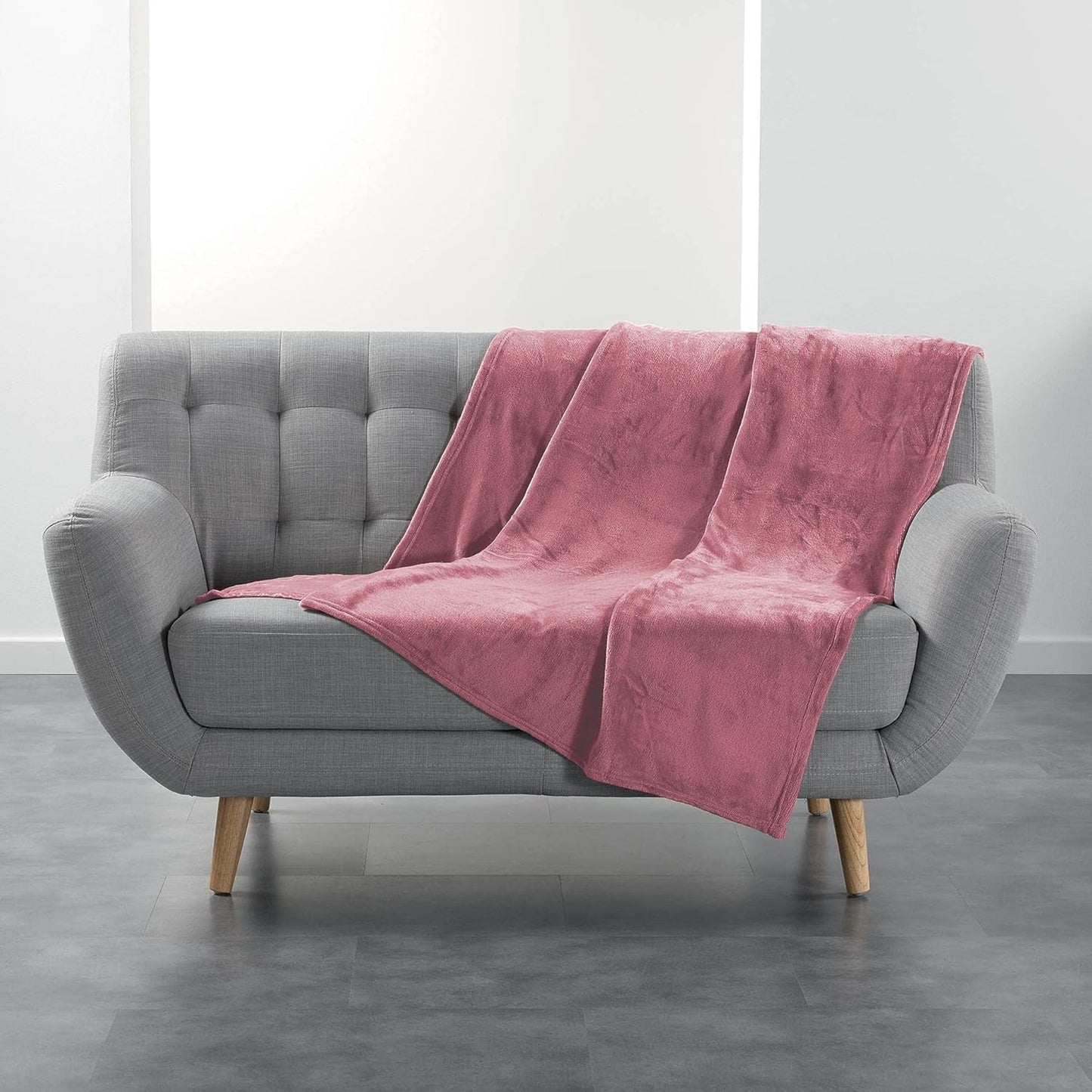 Douceur D'Intérieur, Koc flanelowy, 125 x 150 cm, Różowy, Kołdry i kołdry flanelowe Naty Shop Domyślny tytuł