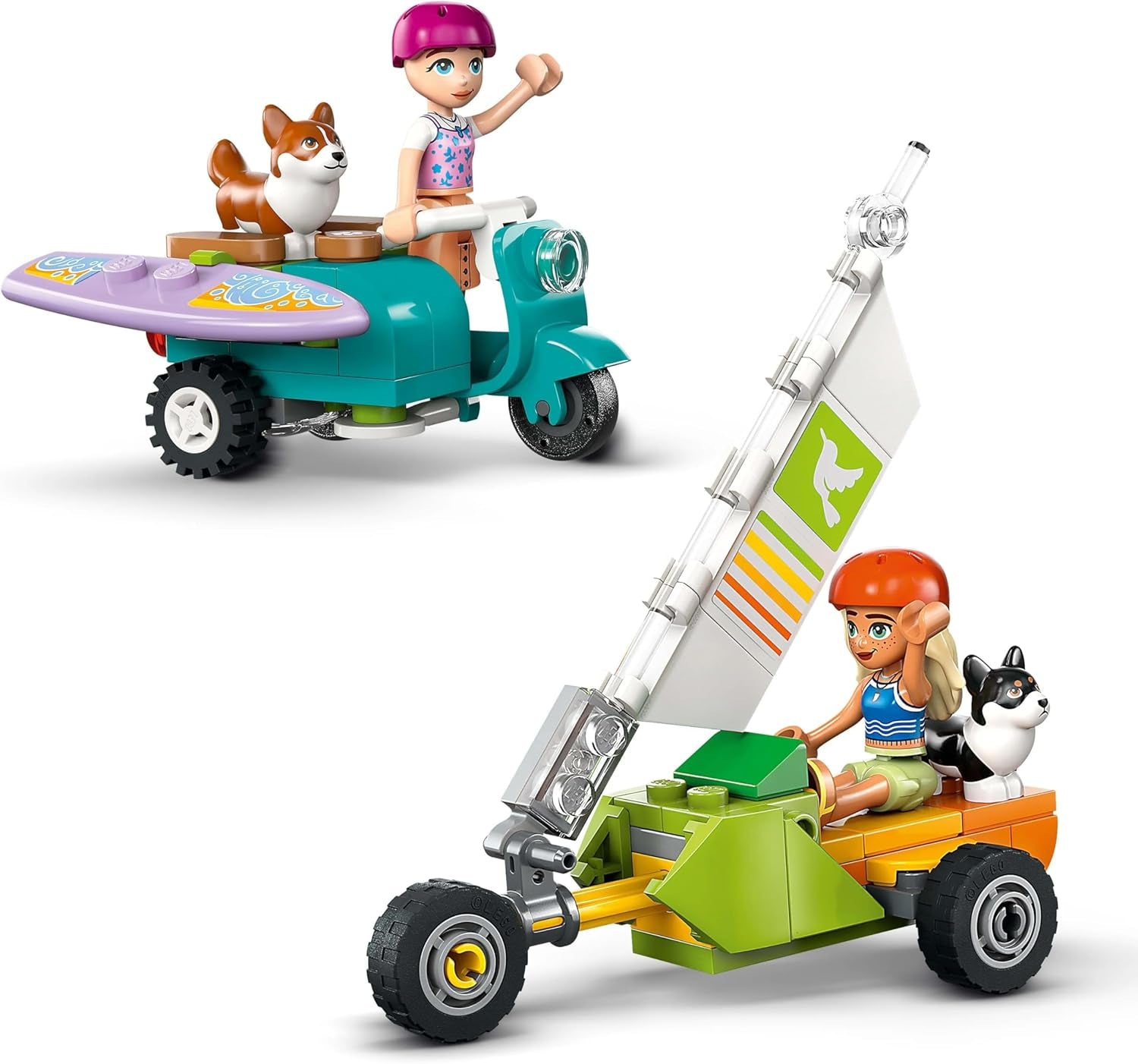 LEGO Friends Przygoda na plaży z psami Zabawka do budowania dla dziewczynek Zestaw zwierząt w wieku 6 lat z 2 minifigurkami i 2 figurkami Corgi Kreatywny prezent dla dzieci Przygoda na desce surfingowej Zestaw do budowania 42641 Zestawy do budowania Besuche den LEGO-Store
