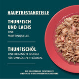 Filety mielone w bulionie z tuńczykiem i łososiem, przygotowane z naturalnych składników, Lily's Kitchen, mokra karma dla dorosłych kotów, opakowanie 70g