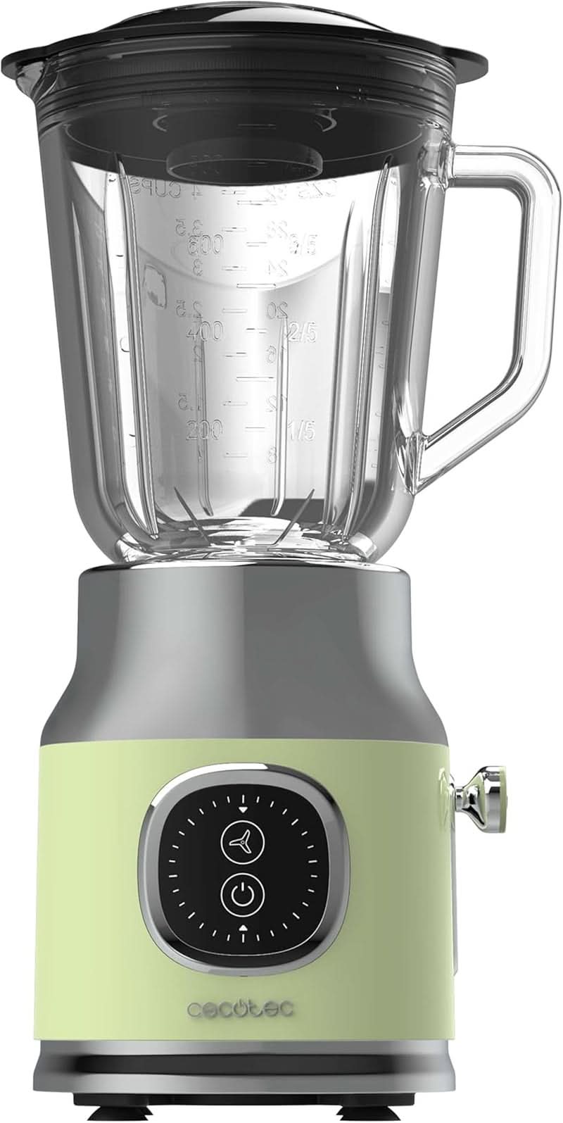 Mikser stojący Cecotec Retro Retrotwist w kolorze zielonym. 800 W Maximale Leistung, funkcja impulsowa, 4-Klingen-Messer Mit Schwarzer Titanbeschichtung Und 1L Krug, Vintage-Design w Grün Kitchen Naty Shop