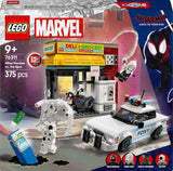LEGO Marvel Spider-Verse: Miles Morales kontra. Spot — zestaw superbohaterów z samochodzikiem — 4 minifigurki i minimarket — prezent dla chłopców i dziewcząt w wieku od 9 lat 76311 Zestawy do budowania Besuche den LEGO-Store