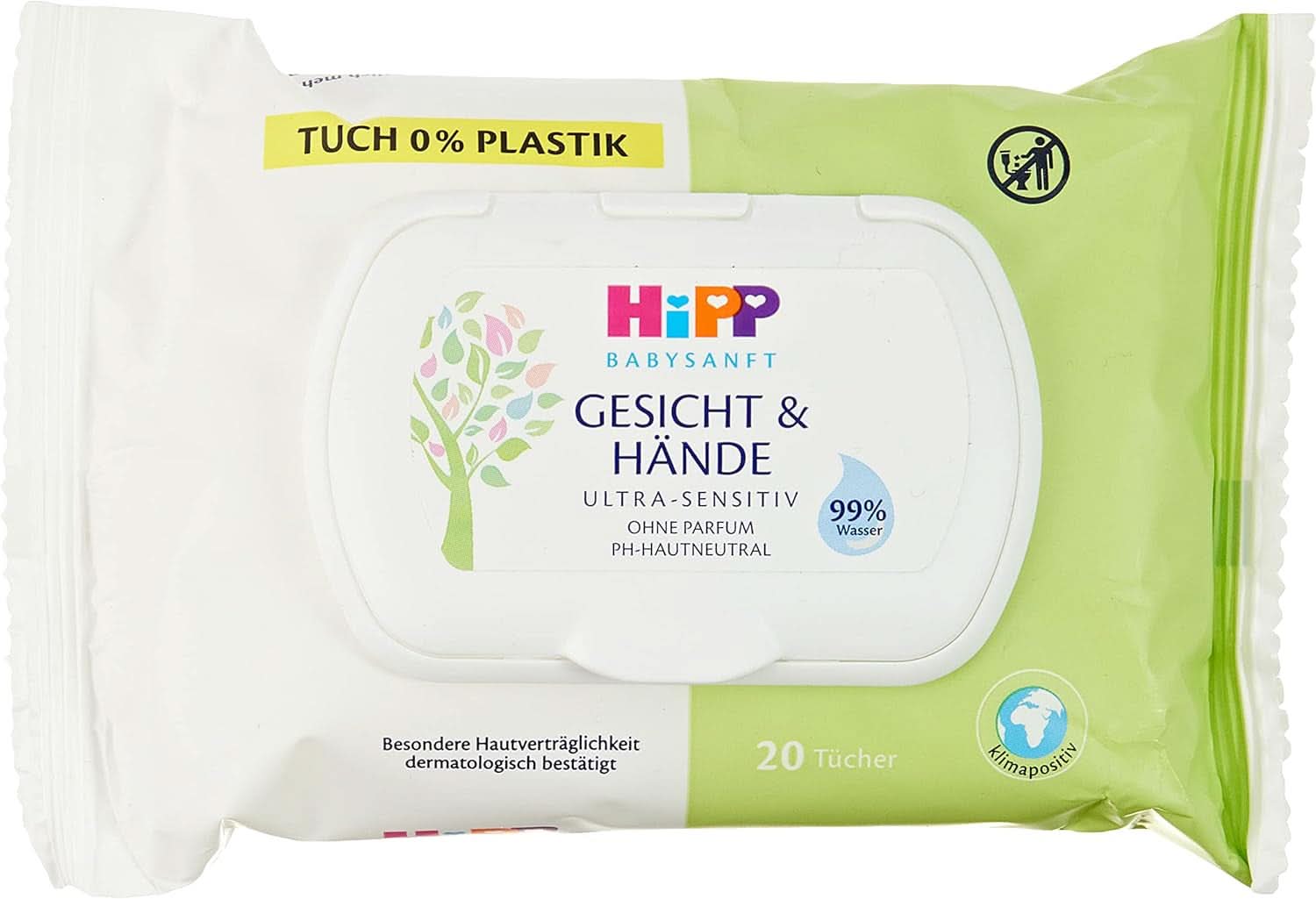 HIPP Babysanft Gesicht & Handtücher, Feuchttücher 12X 20 Stück. Sklep Naty
