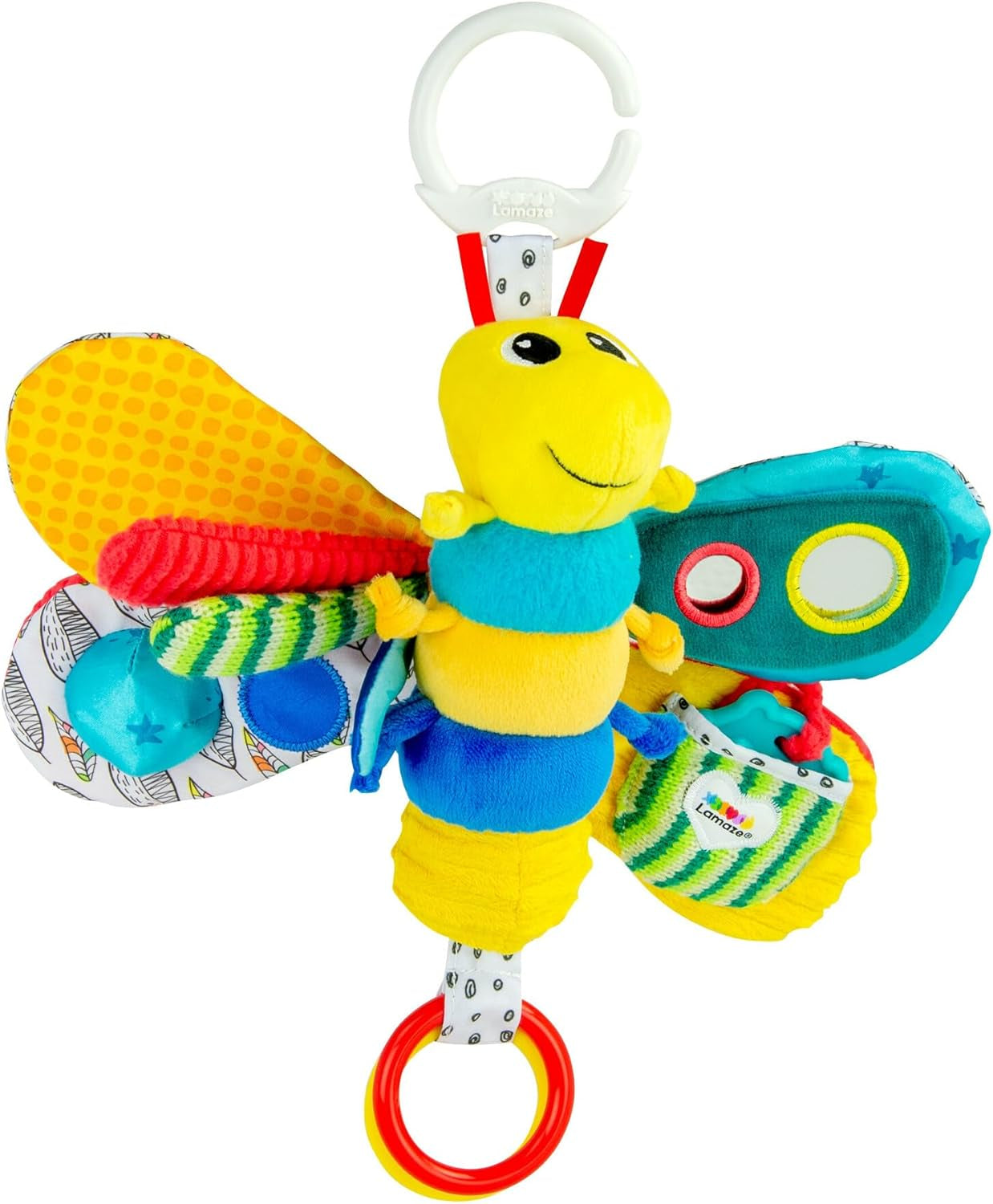 Lamaze „Freddie the Firefly” Zabawka dla niemowląt Clip & Go, wysokiej jakości zabawka dla małych dzieci, zabawka z klipsem wzmacniająca relacje rodzic-dziecko, od 0 miesięcy, wiele kolorów Bebe Toys Naty Shop Freddie Firefly