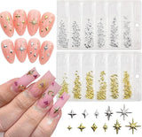 400 sztuk Stern Nail Charms Złoto Srebro, Charms Nägel Zubehör, Nagel Deko, Nail Art Zubehör, Nagel Charms, Nagel Steine, Nail Design, Charms Für Nägel