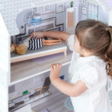 Teamson Kids Olivia's Little World Gigantyczny domek dla lalek z meblami i akcesoriami, drewniany domek dla lalek, 3-poziomowy zestaw dla lalek 30 cm, wiek: 3+