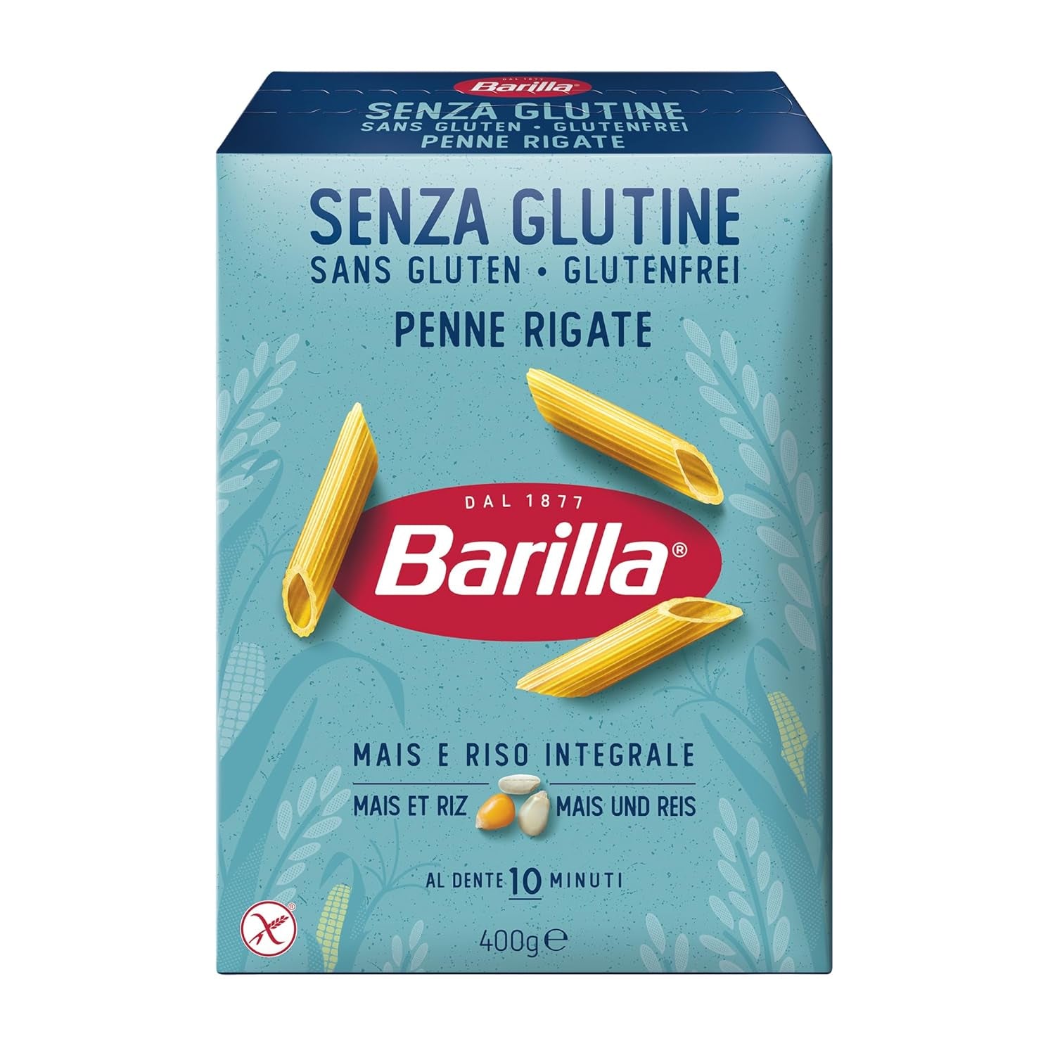 Penne Rigate Barilla makaron bezglutenowy na bazie ryżu i kukurydzy – 1 opakowanie (1 x 400g)