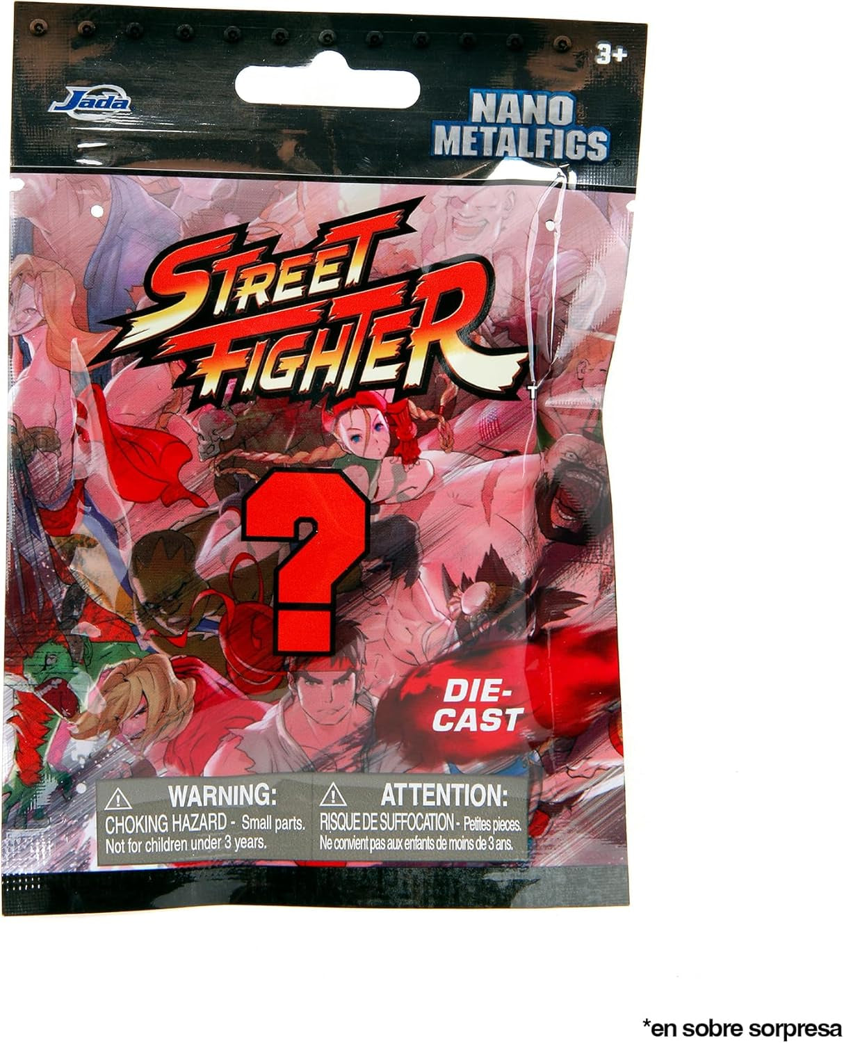 Figurka Street Fightera Jada Toys (1X tajemnicza figurka w opakowaniu w ciemno) - szczegółowa figurka kolekcjonerska Nano (4 cm), 1 z 13 metalowych figurek Street Fighter dla fanów i kolekcjonerów w wieku 3+, figurki Wave 1 Naty Shop