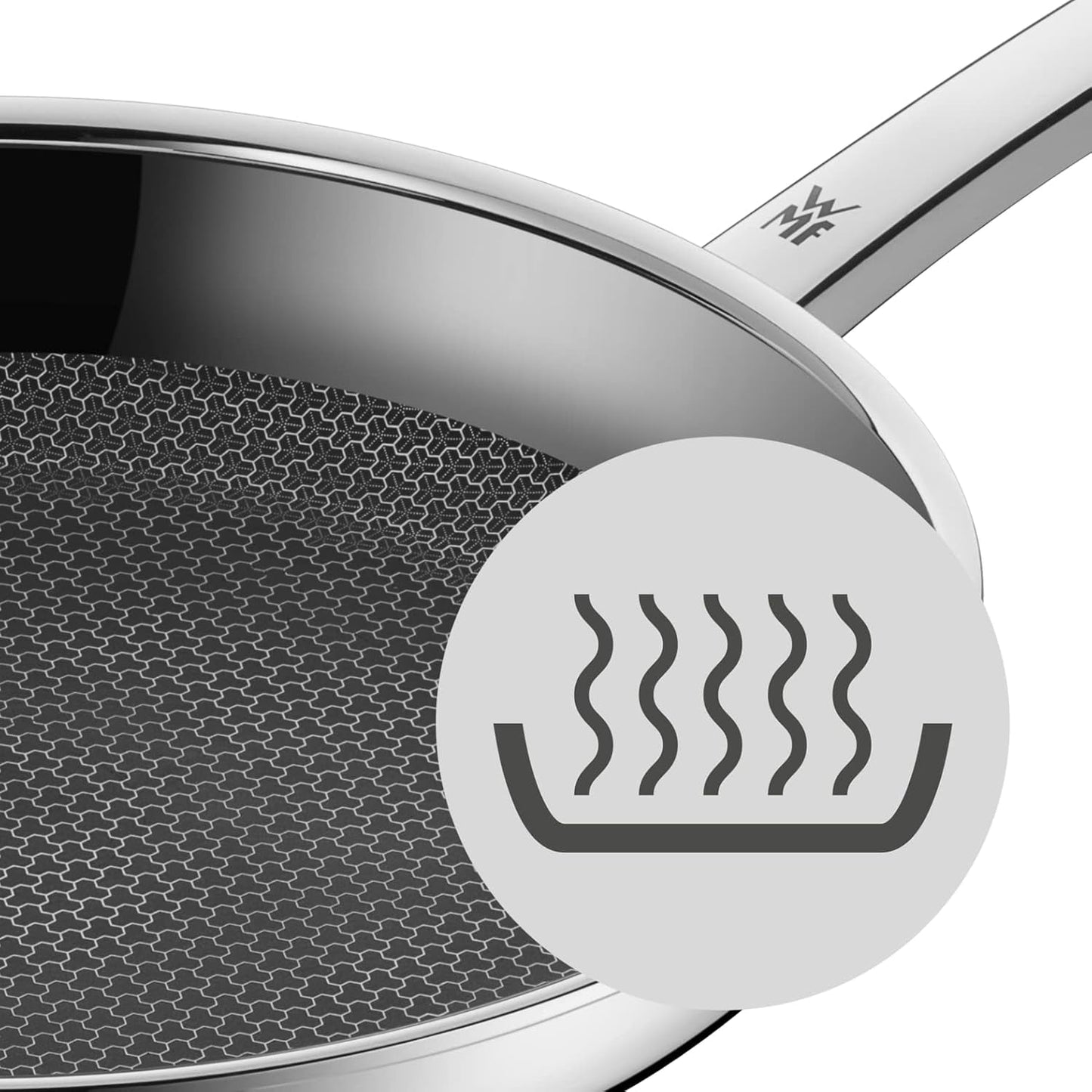 Patelnia indukcyjna WMF Profi Resist 24 cm, materiał z wielowarstwową powłoką, struktura plastra miodu, uchwyt ze stali nierdzewnej, garnki i patelnie żaroodporne Naty Shop