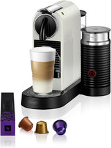 Ekspres na kapsułki Nespresso EN167.W Citiz, pompa wysokociśnieniowa i idealna kontrola temperatury, bez Aeroccino (spieniacza do mleka), funkcja oszczędzania energii, 1260 W, kremowo-biały, 37,4 x 11,9 x 25,5 cm