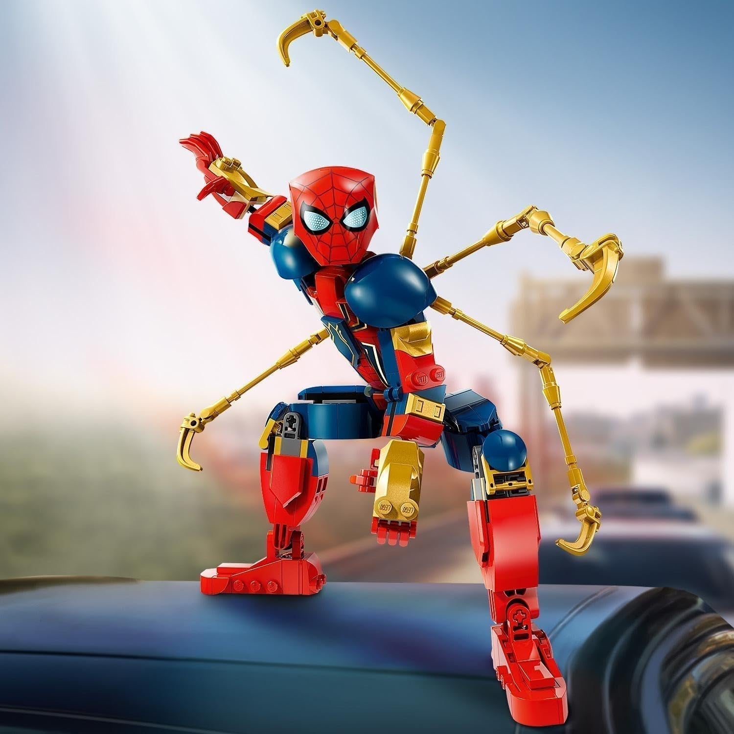 Klocki LEGO Marvel Iron Spider-Man Zabawka akcji superbohatera dla dzieci w wieku powyżej 8 lat Chłopcy i dziewczęta Zestaw zbroi Model do zbudowania Avengers Pomysł na prezent dla fanów filmów Marvela 76298 Zestawy do budowania Szukaj w sklepie LEGO