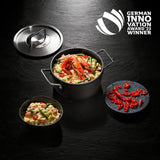 Fissler Adamant, patelnia do serwowania, aluminiowa, nieprzywierająca, wysoka krawędź, odporna na zarysowania - Garnki i patelnie indukcyjne Naty Shop