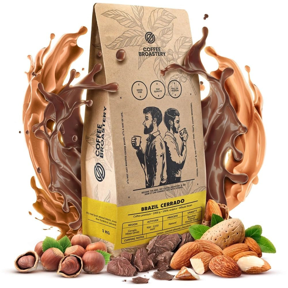 Zestaw ziaren kawy 2x1kg 2000g | Brazylia Mogiana | Brazylia Cerrado | Brazylia | Specjalna kawa | Świeżo smażone
