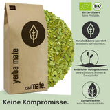 BIO Herbata Yerba Mate 1 kg ● Oryginalna ● Dojrzała ● Niepalona ● Suszona na powietrzu ● Bezdymna ● Bez plastiku ● Sprawiedliwy Handel ● Herbaty Mate z liści mate, kawałków mate i sproszkowanych liści mate ● DE-ÖKO-006