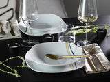 CreaTable 24029 Square City Line Series 6-osobowy porcelanowy zestaw obiadowy 12-częściowy Można myć w zmywarce i używać w kuchence mikrofalowej Jakość produkcji
