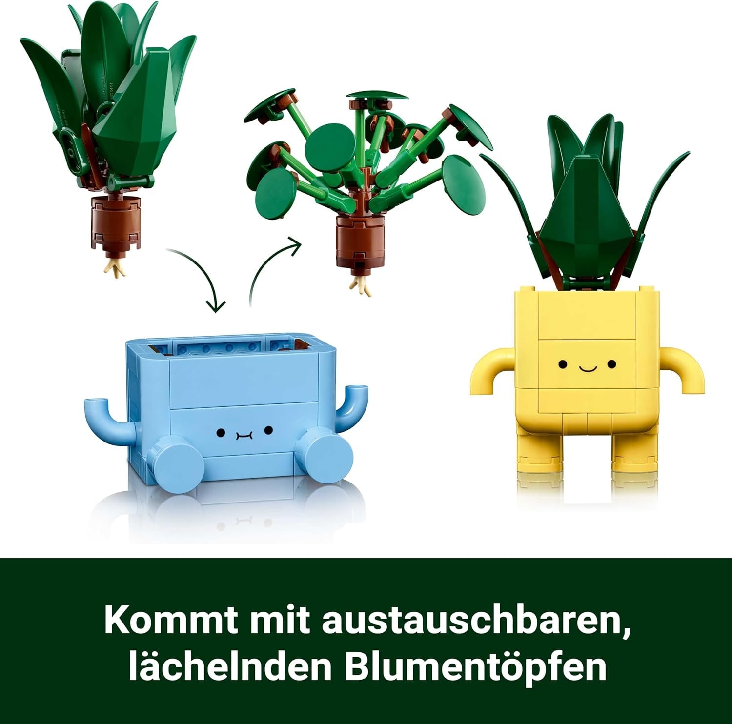 LEGO Botanicals Happy Plants — zestaw do samodzielnego montażu dla dzieci z 2 sztucznymi kwiatami i 2 kolorowymi doniczkami z kreskówkowymi twarzami — pomysł na prezent dla dziewczynek od 9 lat — 10349 Zestawy konstrukcyjne Besuche w sklepie LEGO