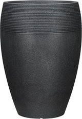 Scheurich Lineo, donica plastikowa, czarny granit, średnica 30 cm, wysokość 24,1 cm, pojemność 11 l.