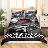 Zestaw Jungen Cartoon Auto Bedtuchen 135X200,Kinder Bau Fahrzeuge Tröster Abdeckung Für Kind Kleinkind Teens,Dinosaurier Bettbezug,Traktor Maschinerie Bagger Bettdecke Abdeckung,Lkw Autos Bedtuchen Naty Shop Multi 3 135*200+80*80*1