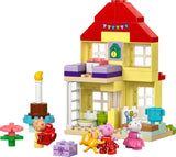 LEGO DUPLO Dom urodzinowy Peppy: kreatywna 3-figurkowa zabawka. Zbuduj i przebuduj zabawkowy dom dla 2-latków, chłopców i dziewcząt, rozwija zręczność 10433 Zestawy do budowania Besuche den LEGO-Store