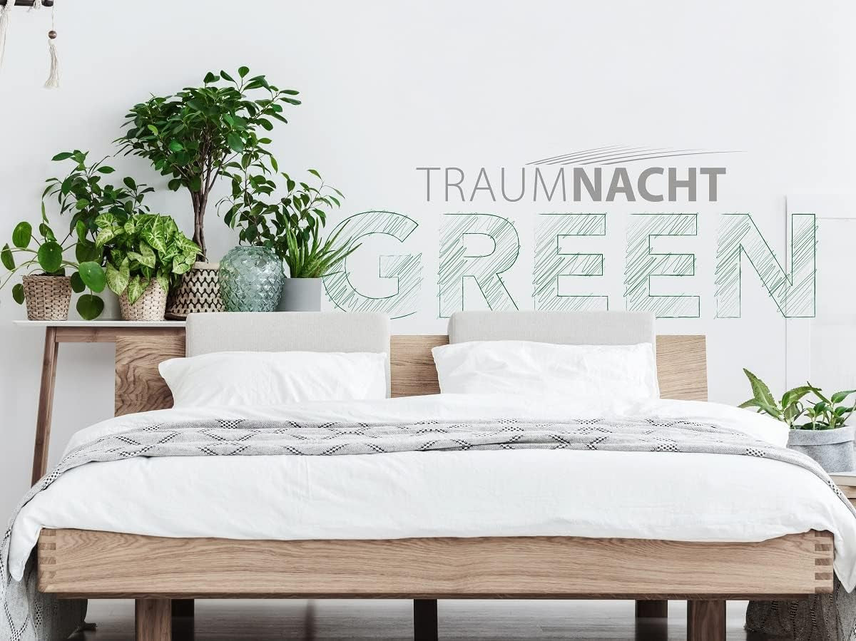 Komplet pościeli Traumnacht Green - Kołdra całoroczna 135X200 cm + poduszka 80X80 cm, trwała, z pokrowcem z mikrofibry, wyprodukowana zgodnie z niemieckimi standardami jakości. Kołdry i kołdry Naty Shop