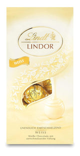 Kulki Lindt z białej czekolady LINDOR | Worek 137g | Około. 10 kulek z białej czekolady z rozpływającym się w ustach nadzieniem | Prezent czekoladowy | Czekoladowy prezent